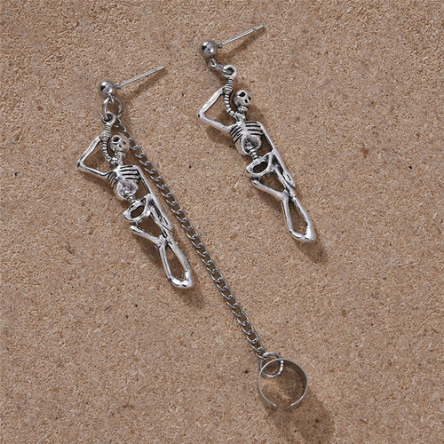 Pendientes Colgantes Con Forma De Calavera Y Borlas, Pendien