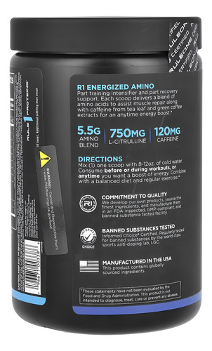 Rule One Amino Energizado 30 Serv Sabor Blue Raspberry
