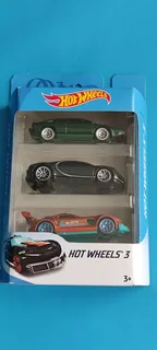 Hot Wheels Paquete De 3 Carros Original Con Bugatti Chiron