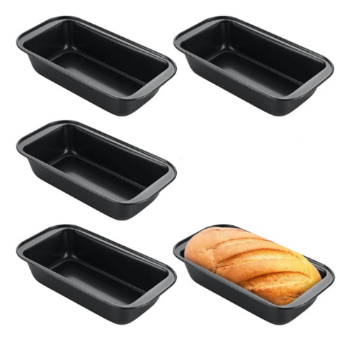 Set 5 Pzs Molde Para Panque Pan De Caja Antiadherente Horno