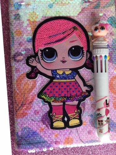 Cuaderno Decorado De Lentejuelas Lol Hoja Rayada