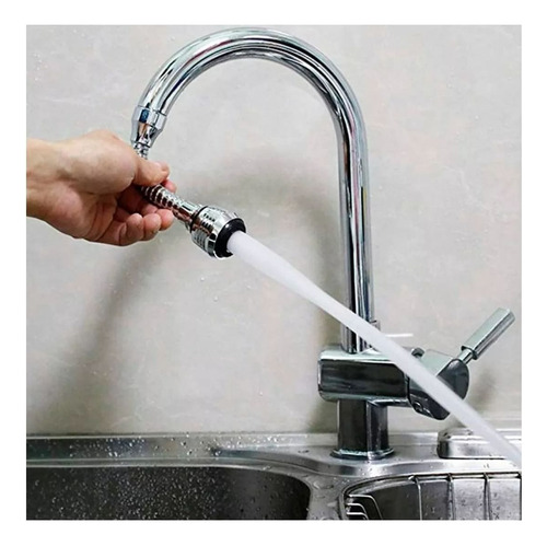 Extension Flexible Llave Agua 360 Cocina Baño Color Plateado