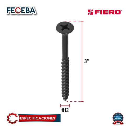 Pijas Multiusos 12 X 3' Bolsa Con 100 Piezas Fiero 48701