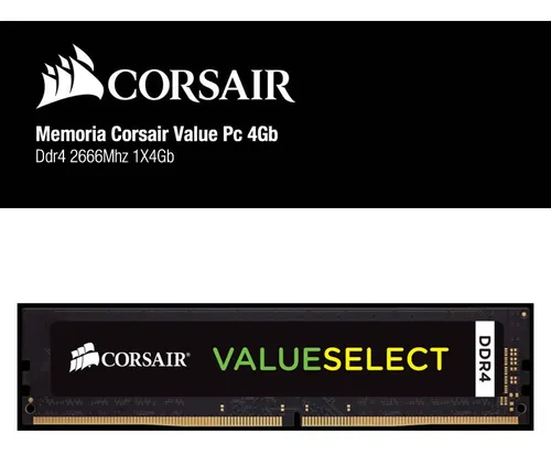 Memoria Ram Ddr4 2666mhz Black 4gb Corsair