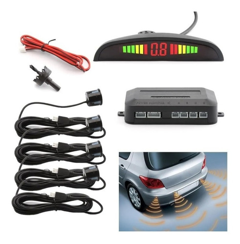 Imagen 4 de 10 de Sensor De Retroceso Reversa Parqueo Auto Parking 4 Puntos