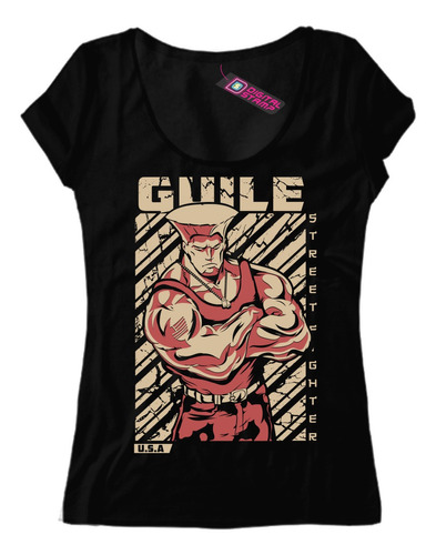 Remera Mujer Street Fighter Guile Usa T122 Dtg Premium