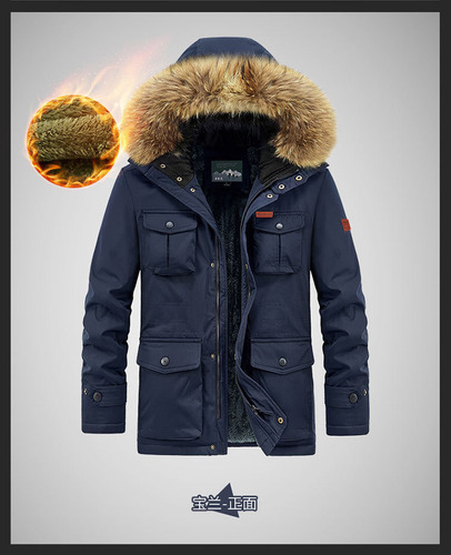 Abrigo Algodón Con Cuello Pelo Felpa Invierno For Hombre