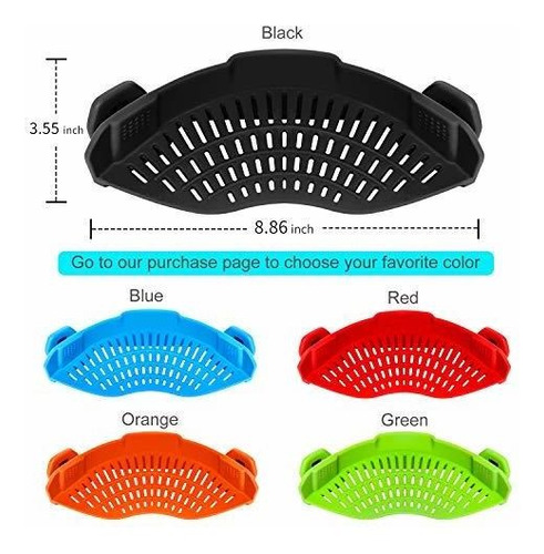 Colador De Silicona Para Ollas Y Sartenes, Clip On Auoon -