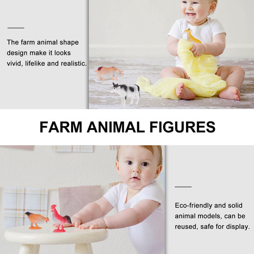 12 Peças De Brinquedo De Plástico Com Figuras De Animais De