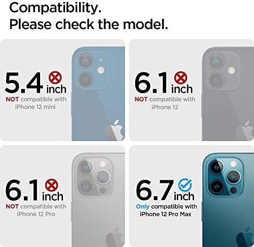 Imagen 3 de 9 de Protector Lente Camara Spigen Para iPhone 12 Pro Max X2 Graf