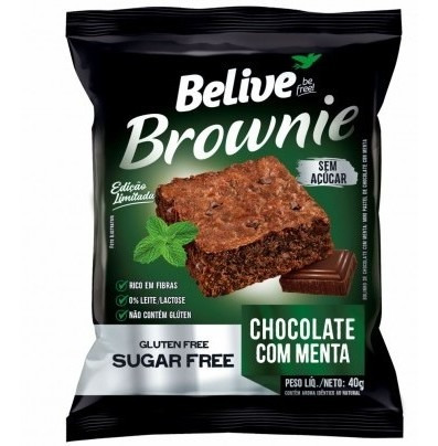 Imagem 5 de 7 de Brownie Belive Chocolate Com Menta Zero 10x40g