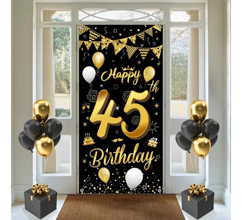 Cartel Tela Para Decoracion Cumpleaño Numero 45 Bienvenida X