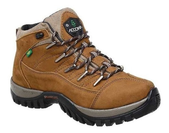 bota adventure accona em couro legítimo manchado 6000