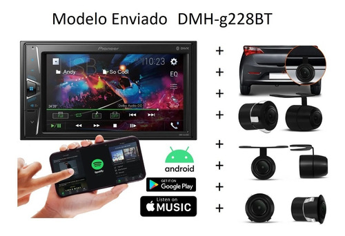 Dvd Pioneer Mvh-g218bt 2 Din Android iPhone+camera