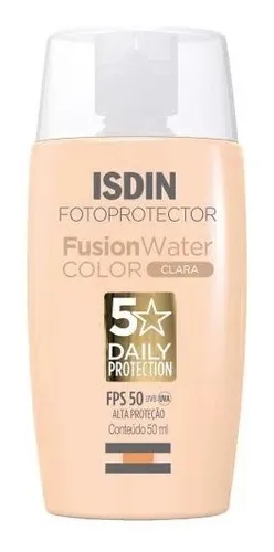 ISDIN Protetor Solar Facial Fusion Water 5 Stars Color FPS 50 Cor Clara 50ml