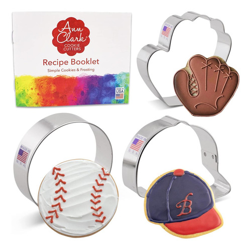 Cortadores De Galletas De Béisbol 3-pc Set Hecho En Los Ee