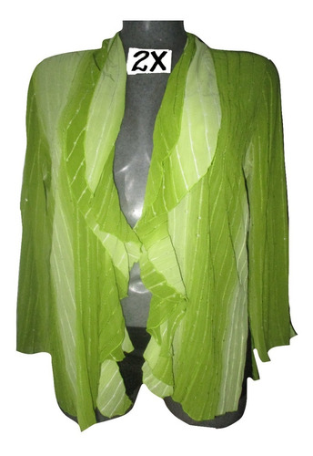  Cardigan Verde Jaspeado De Salir Talla 2x (38/40) Moon Ligh