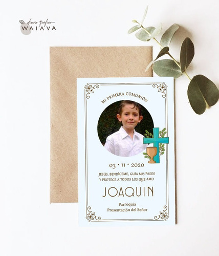 Imagen 7 de 10 de Estampas Nenes Primera Comunión 11x7cm C/ Fto X 3u