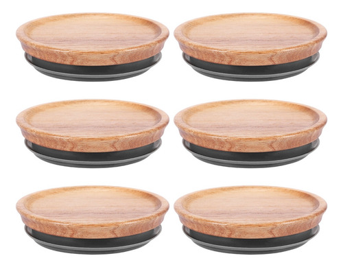 Tapas De Madera De Boca Ancha For Frascos