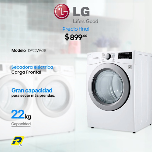 Imagen 6 de 9 de LG 22kg Secadora Electrica Carga Frontal - Smartthinq(wi-fi)