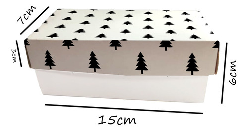 Caixa Presente Arvore Natal Grande Preto Branco 10un 15x7x6 | Parcelamento  sem juros