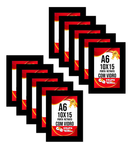 Quero Mais Quadros Kit10-1015 cor preto 10x15