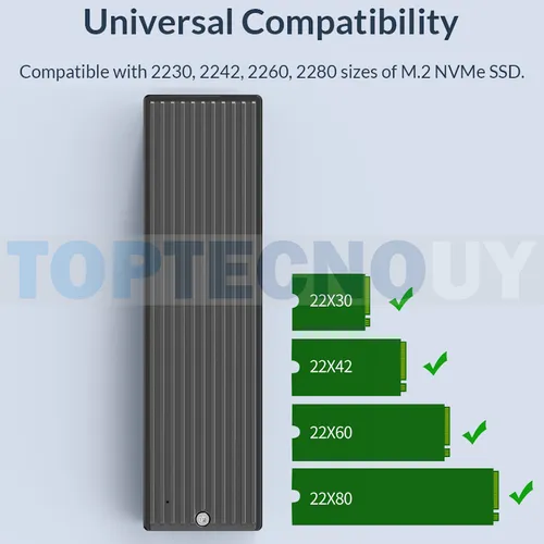 Cofre Ssd M.2 Pcie Nvme 10gbps Aluminio Usb-3 Y Usb-c Orico