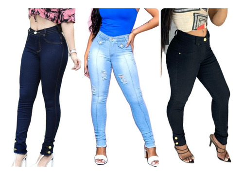 Kit Três Calças Skinny Jeans Ref Cs011012013