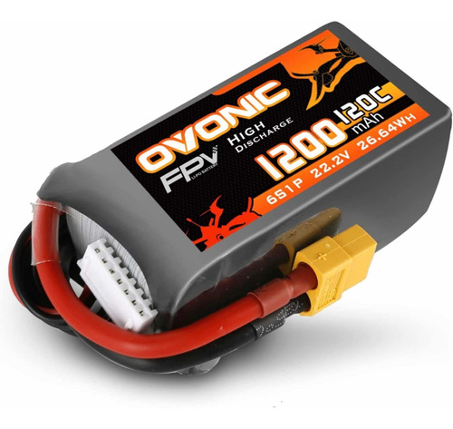 Ovonic Batería Lipo6s 120c 1200mah 22.2v Con Conector Xt 60