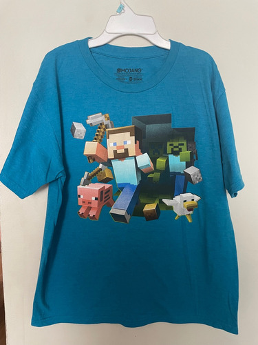 Polera Minecraft Azul