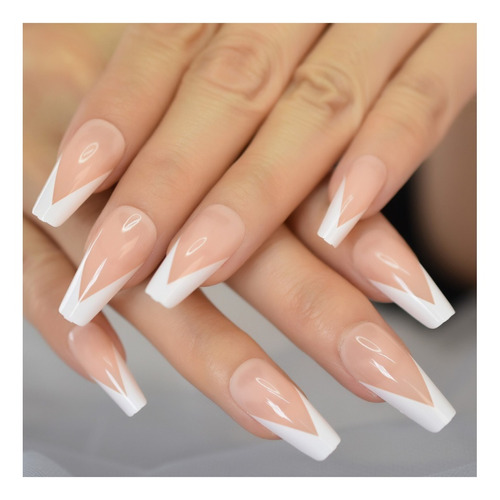 Uñas Postizas Largas Tips Decoradas Stiletto Quita Pon Press