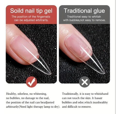 4pcs Gel Sólido Pegamento Para Uñas Soft