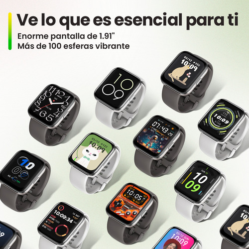 Reloj Inteligente Amazfit Smartwatch Bip 5 Unity Acero Grey Caja Blanco Correa Gris Diseño de la correa Hebilla