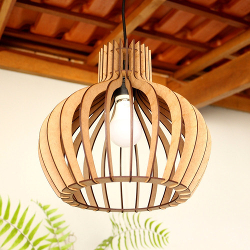 Imagem 3 de 8 de Luminaria Pendente Decoração Casa Mdf