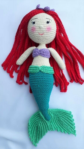 Linda Sirenita Tejida A Crochet En La Tecnica Amigurumi