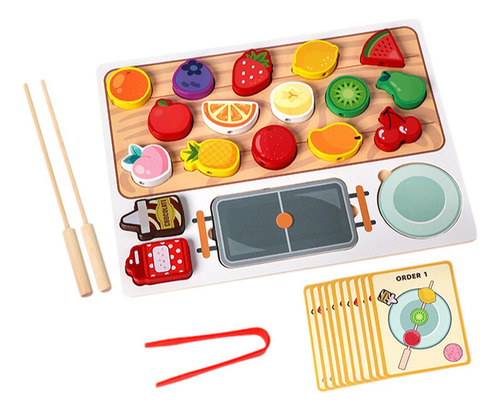 Juego De Combinación De Frutas, Juguete De Madera Para