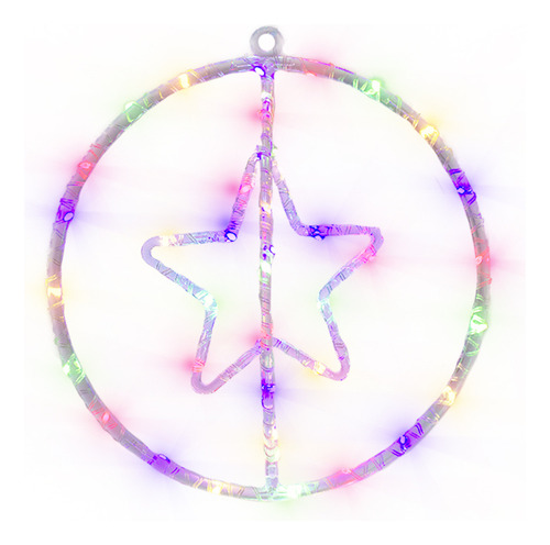 Figura Giratoria Led Adorno Navideño Luz Led Multicolor 30cm Luces Estrella