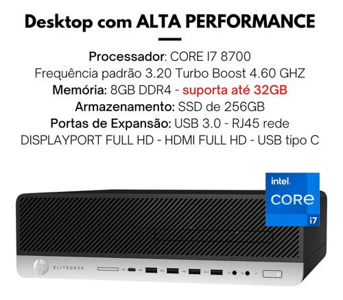 Computador Pc Barato Automação Pdv Escritório I7 Ssd 256gb W (Recondicionado)