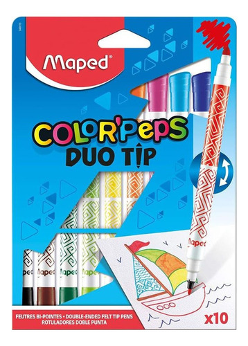 Marcadores Maped Color Peps Duo Tip Doble Punta Fina Gruesa