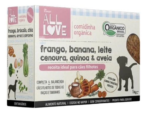 Comidinha Orgânica Cães Filhotes All Love 1kg