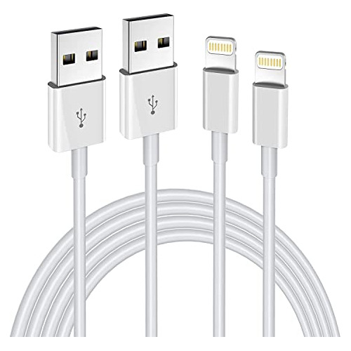 Cable Lightning Para Cargador De iPhone, Paquete De 2 Cables