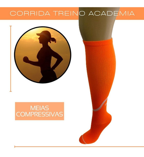 Imagem 2 de 9 de Meia 3/4 Compressão Feminina Corrida Treino Funcional Selene