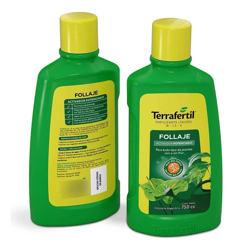 Terrafertil Fertilizante Follaje Activador Potenciado 750cc