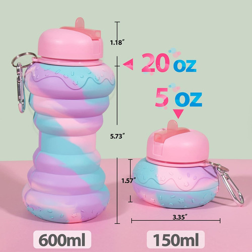 Donut Botellas De Agua Plegables Para Niños Para El Colegio