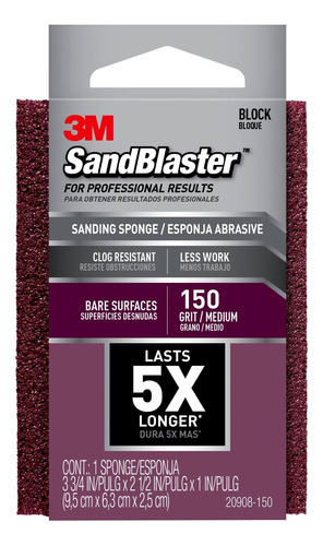 3m 20908-80 Sand Blaster Esponjas De Lijado Para Superficies