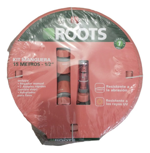 Kit Manguera Roots 15 Metros 1/2 Con Acoples Coral