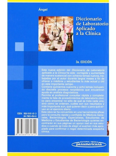 Diccionario De Laboratorio Aplicado A La Clínica, 3a Edición