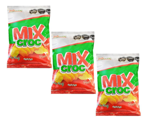 Mix Croc Snack Papas Fritas Onditas Palitos Julicroc 180g X3