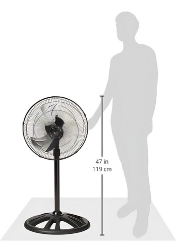 Ventilador Pedestal Piso Z-fan My-3388 16pulg Mytek Cantidad 40.64 Cm 60hz Negro Plateado Metal 3