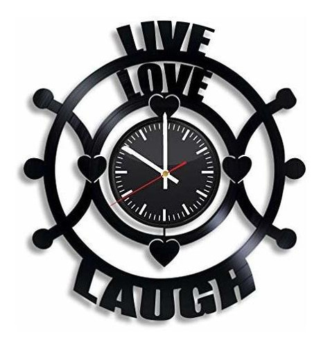 El Reloj De Pared De Vinilo Live Love Laugh, El Regalo De Li